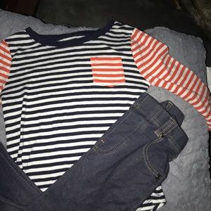 3/4 sleeve shirt with jeggings